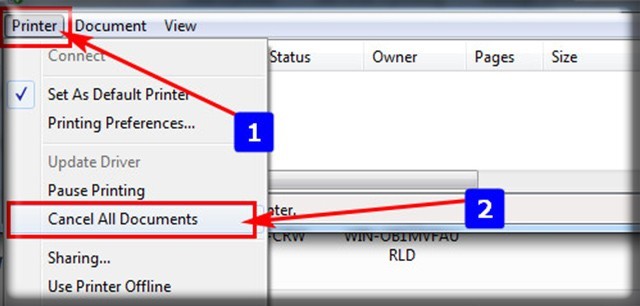 Hủy tài liệu in khi máy bị treo