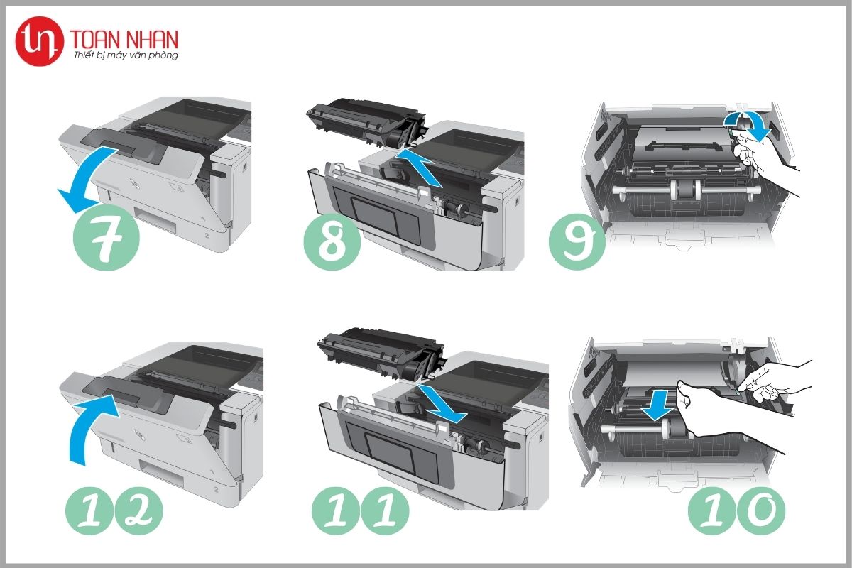 xử lý kẹt giấy máy in HP M402dn bước 2