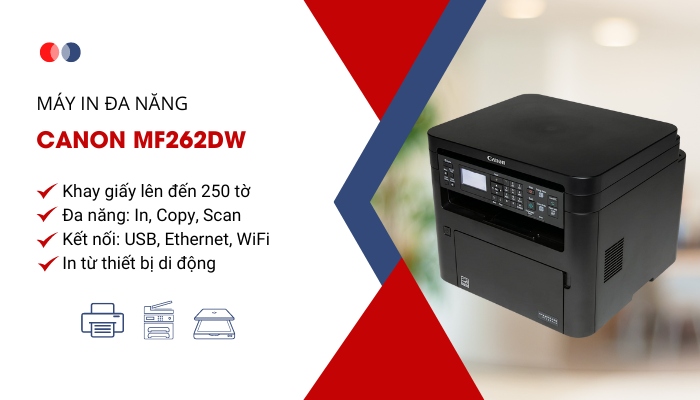 kết nối máy in đa chức năng canon mf262dw