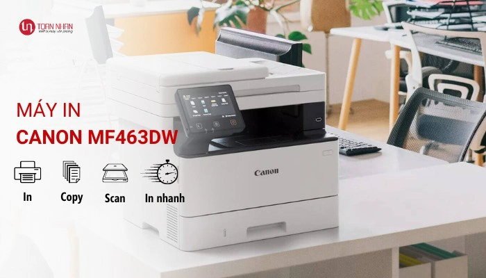 máy in Canon MF463dw đa năng: in, copy, scan.