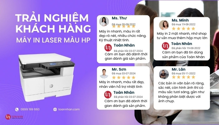 đánh giá của khách hàng về máy in laser màu HP