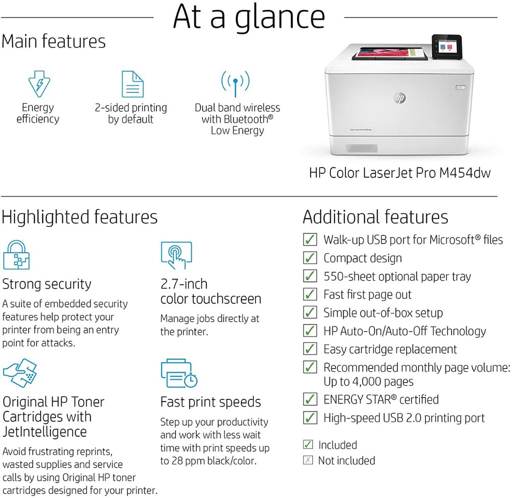 Máy in laser màu đơn năng HP M454DW 6