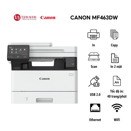 [PRT-CALJ-MF463DW] Máy in laser đa năng Canon MF463dw (In/ Copy/ Scan/ A4/ Duplex/ LAN/ WiFi)