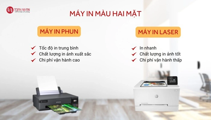 2 loại máy in màu 2 mặt