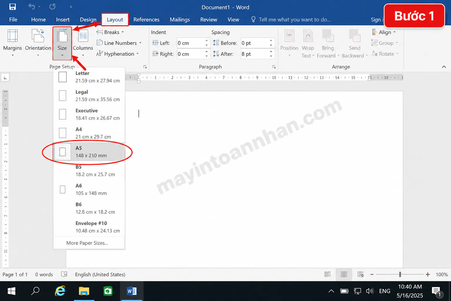 Cách In Giấy A5 Trên Máy Canon A-Z Cho Word, Excel, PDF