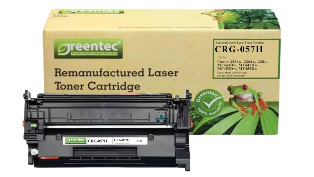 Mực in laser Canon 057H Greentech – mực đen, dung lượng cao, 9.000 trang