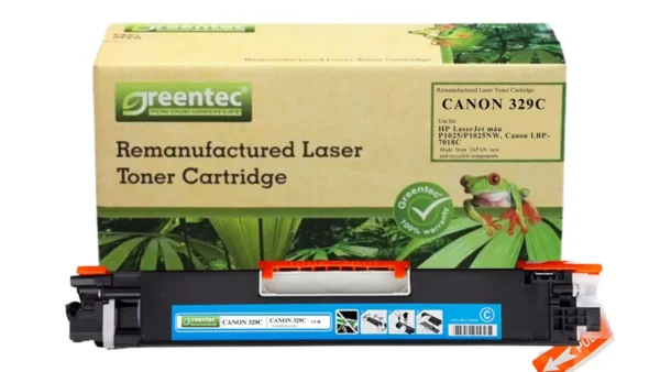 Mực in laser Canon 329C Greentech – mực xanh (Cyan), 1.000 trang