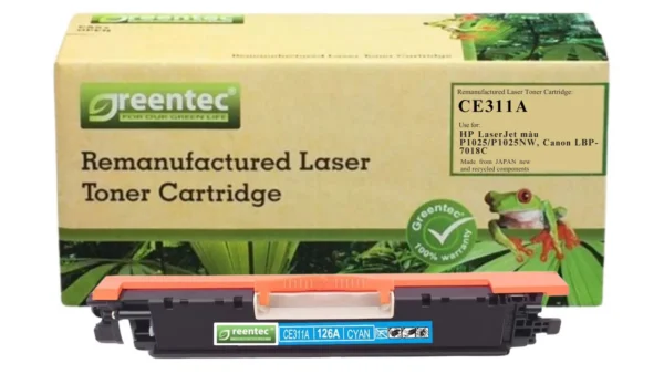 Mực in laser HP CE311A Greentech – mực xanh (Cyan), 1.000 trang