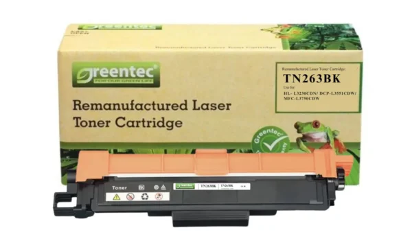 Mực in laser Brother TN263BK Greentech – mực đen, 1.300 trang
