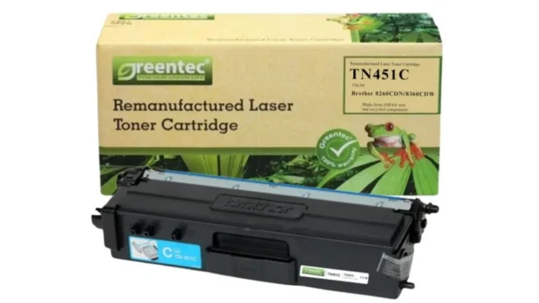 Mực in laser Brother TN451C Greentech – mực xanh (Cyan), 3.000 trang