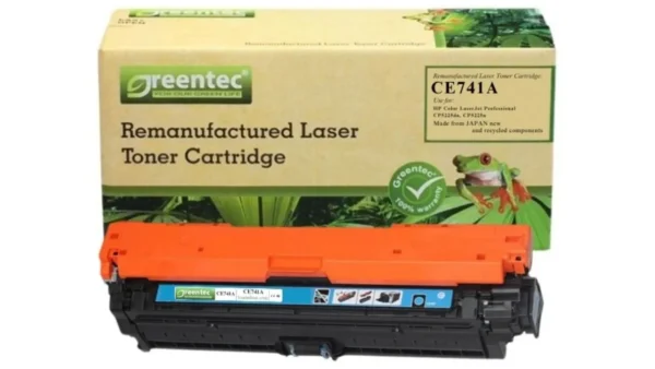Mực in laser HP CE741A Greentech – mực xanh (Cyan), 7.300 trang