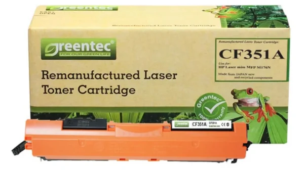 Mực in laser HP CF351A Greentech – mực xanh (Cyan), 1.000 trang