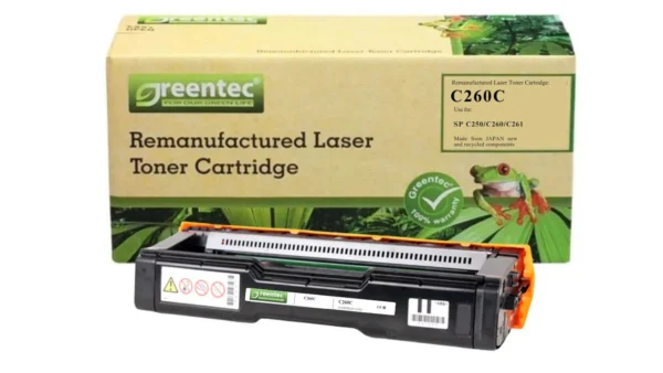 Mực in laser Ricoh C260C Greentech – mực xanh (Cyan), 1.600 trang