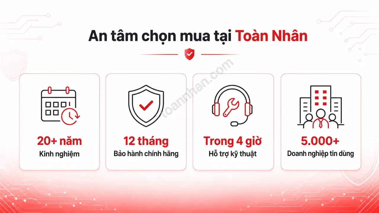 Cam kết dịch vụ khi mua máy in HP tại Toàn Nhân