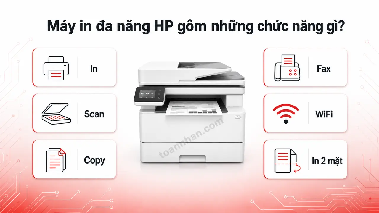 Sáu chức năng phổ biến của máy in đa năng HP