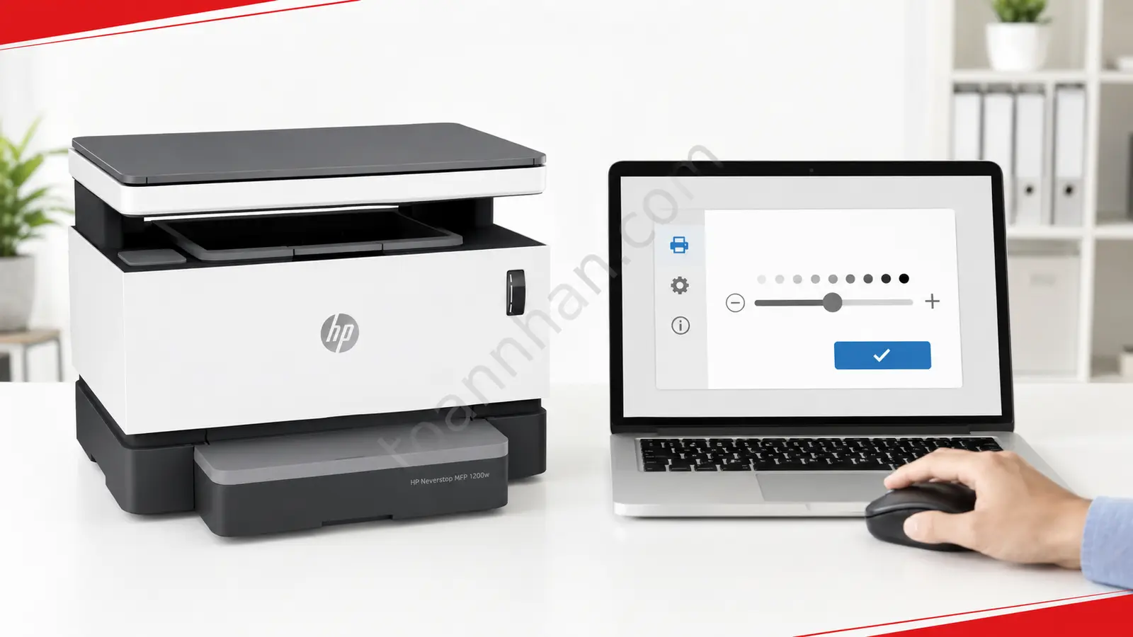 Điều chỉnh mật độ in HP 1200W Điều chỉnh mật độ in cho HP Neverstop MFP 1200W trên máy tính