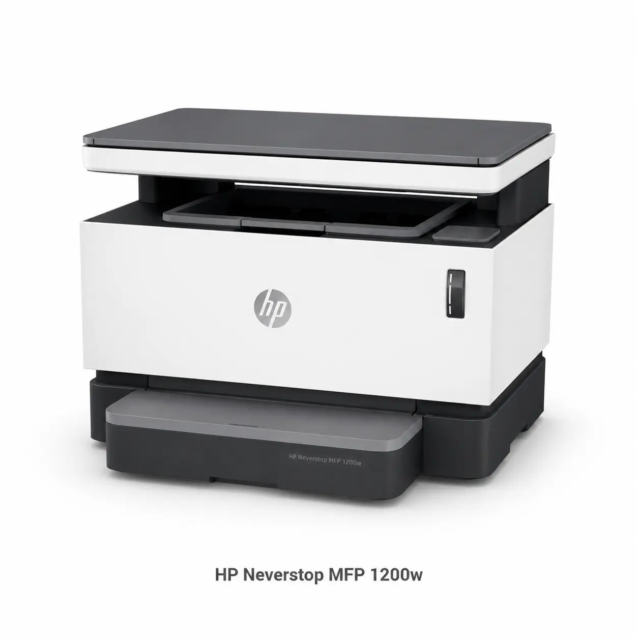 HP Neverstop Laser MFP 1200w Máy in đa chức năng HP Neverstop Laser MFP 1200w trên nền trắng