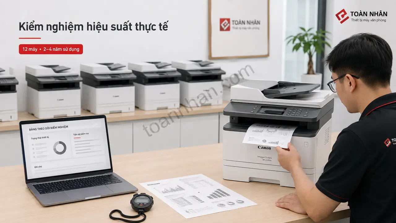 Thiết lập kiểm nghiệm hiệu suất Canon MF269dw tại văn phòng