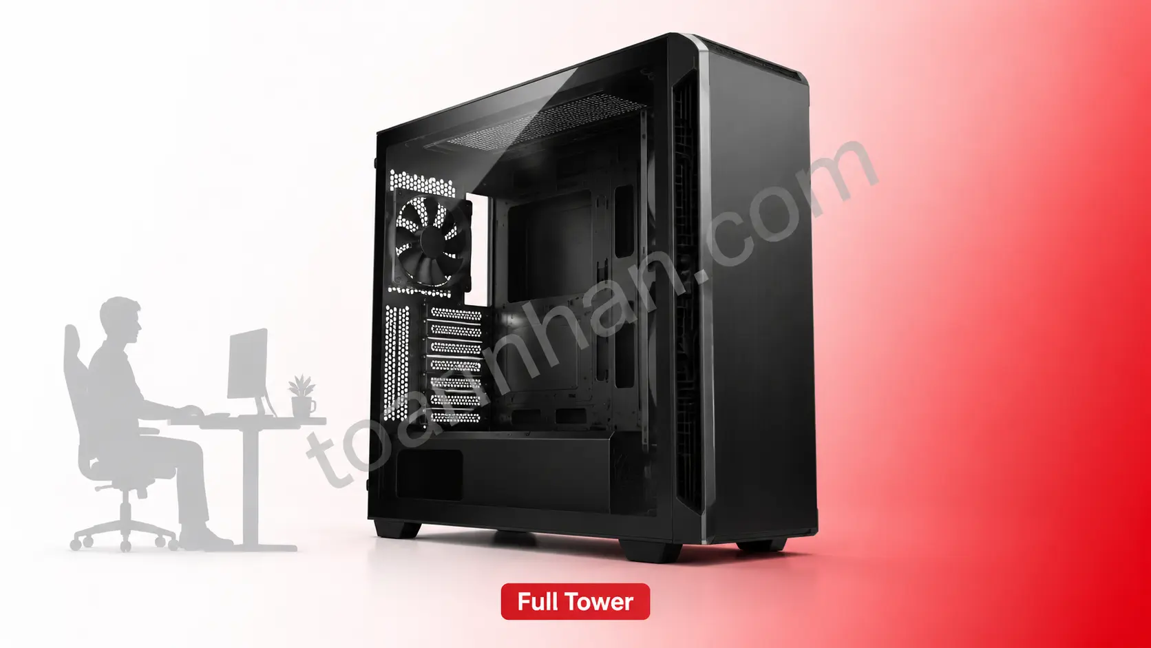 Thùng máy tính Full Tower kích thước lớn với nhiều không gian linh kiện