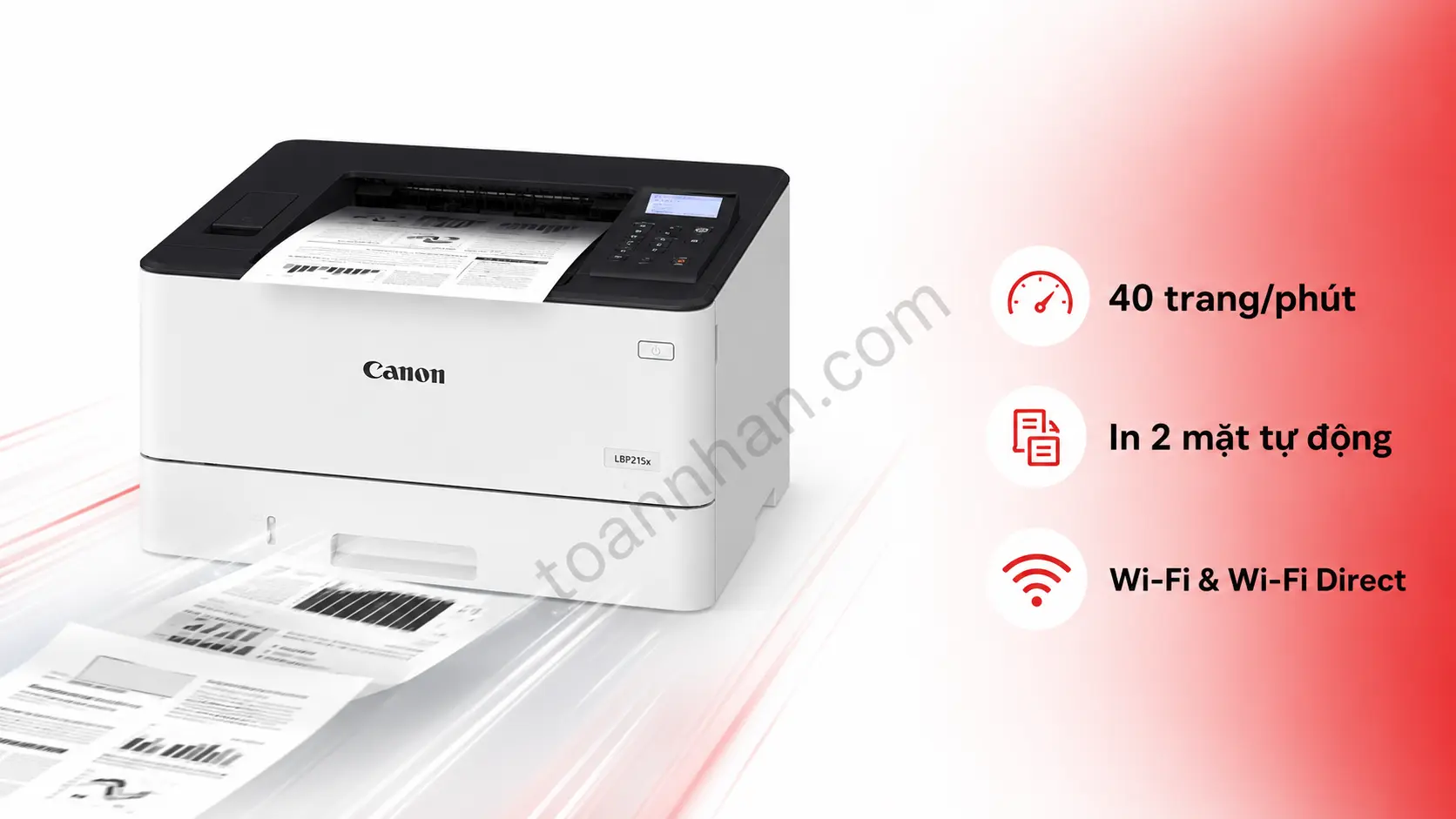 Canon LBP215x in nhanh 40 trang mỗi phút và hỗ trợ in hai mặt