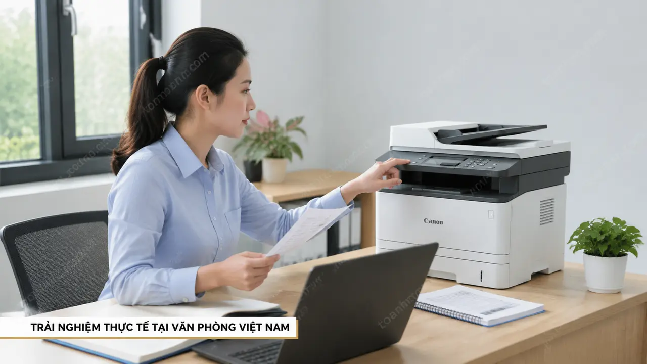 Người dùng trải nghiệm Canon MF269dw tại văn phòng Việt Nam