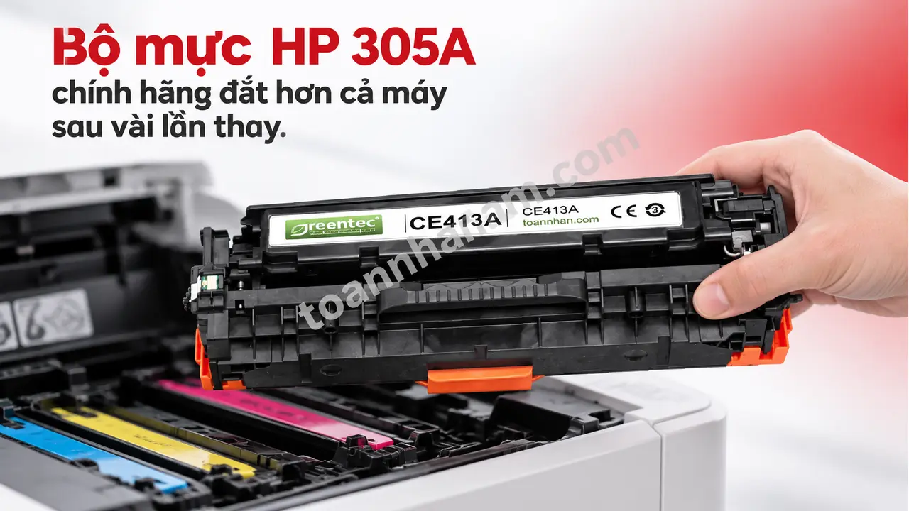 Hộp mực Greentec HP CE413A cạnh máy in