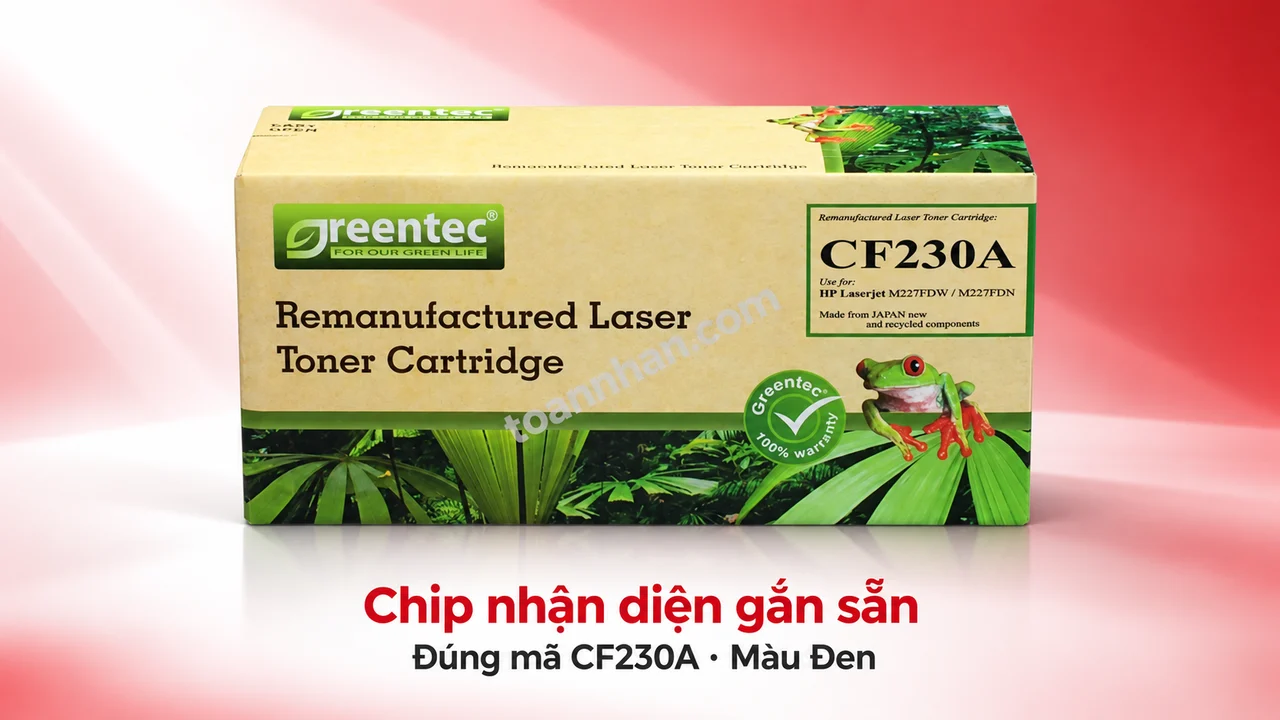 Vỏ hộp mực Greentech HP CF230A màu Đen, đúng mã sản phẩm
