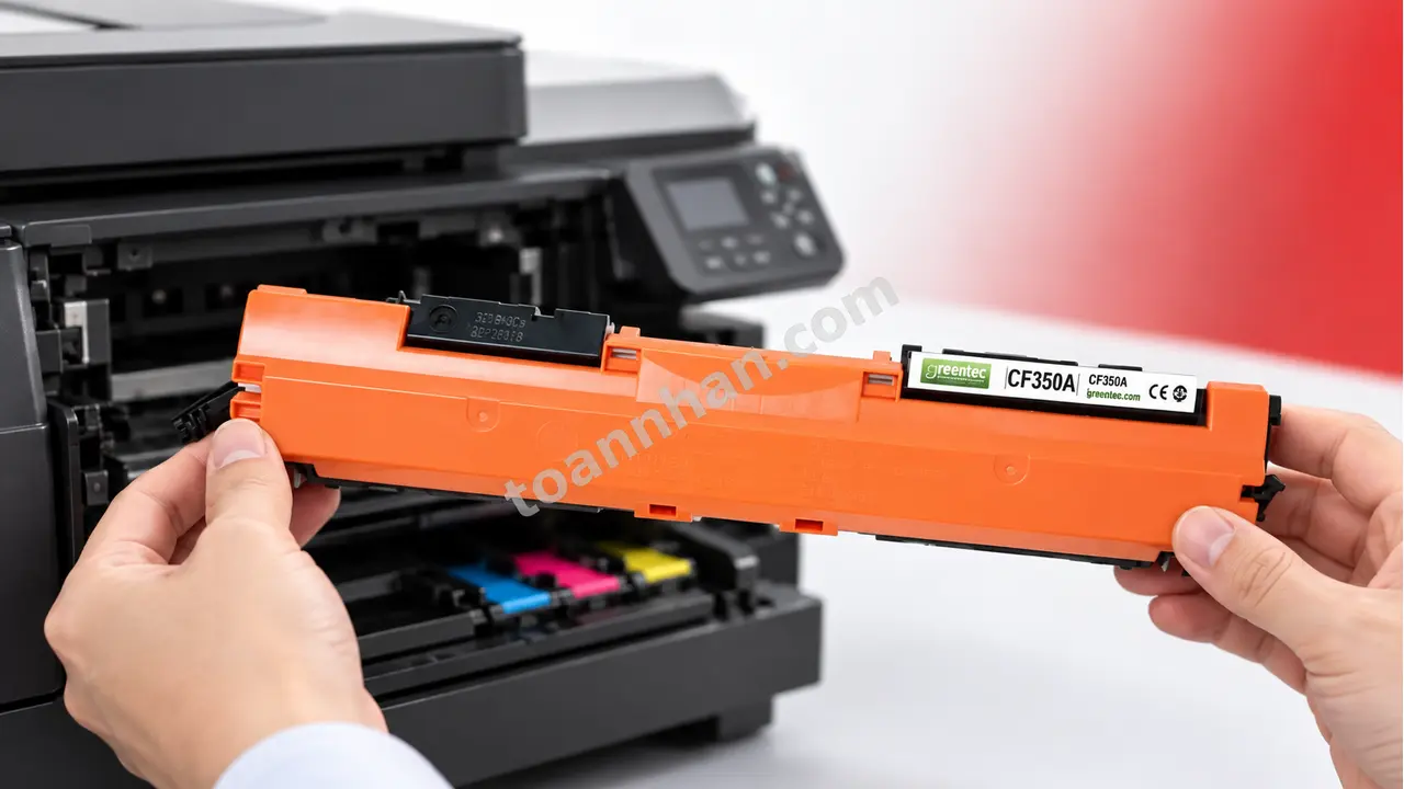 Hộp mực Greentec HP CF350A cạnh máy in