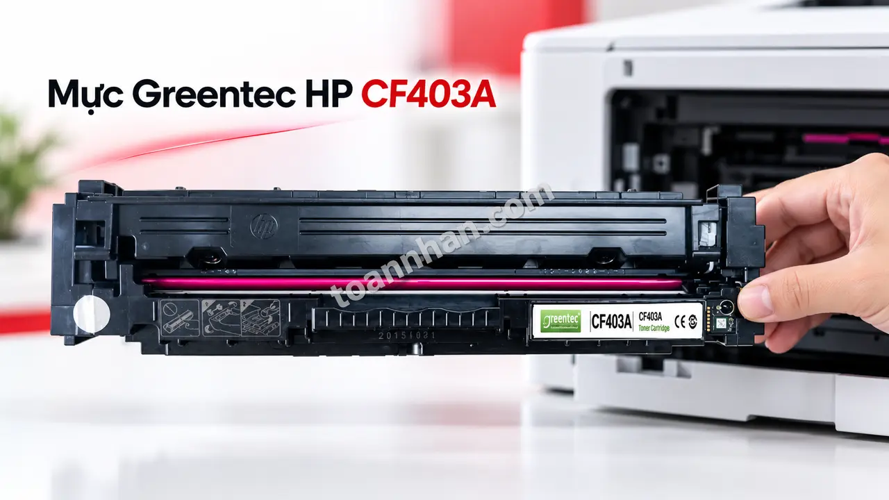 Cartridge Greentec HP CF403A đúng mã bên máy in laser