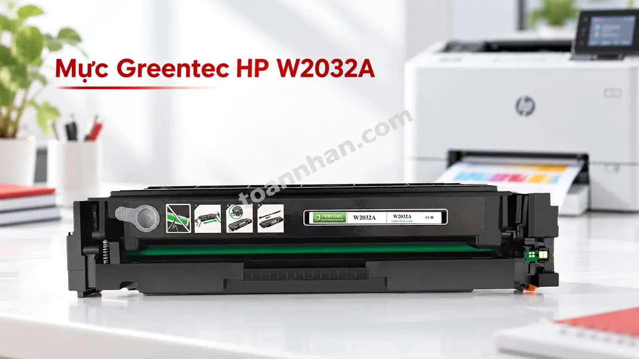 Cartridge Greentec HP W2032A đúng mã bên máy in laser