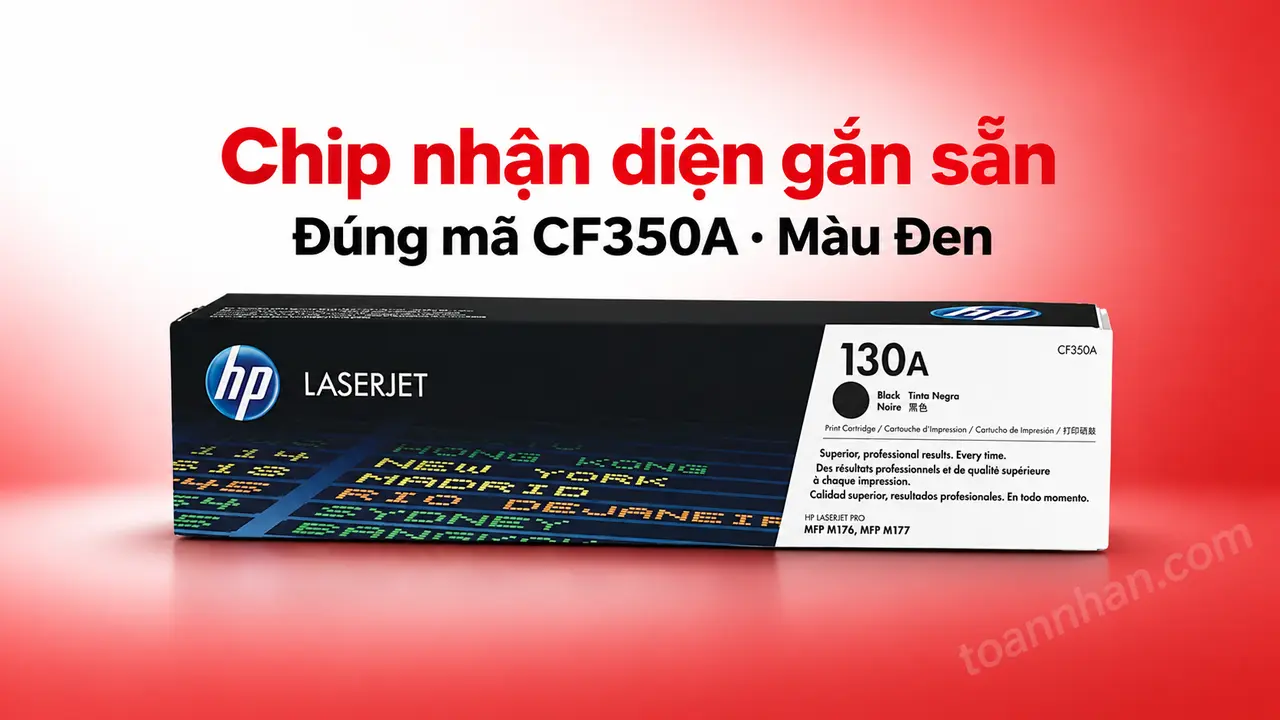 Hộp mực HP CF350A chính hãng màu Đen có chip nhận diện gắn sẵn