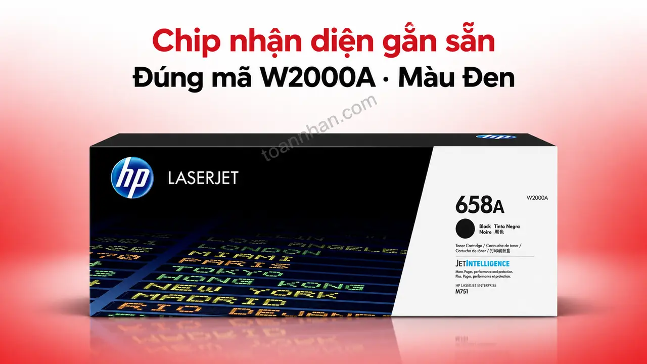 Hộp mực HP W2000A chính hãng màu Đen có chip nhận diện gắn sẵn