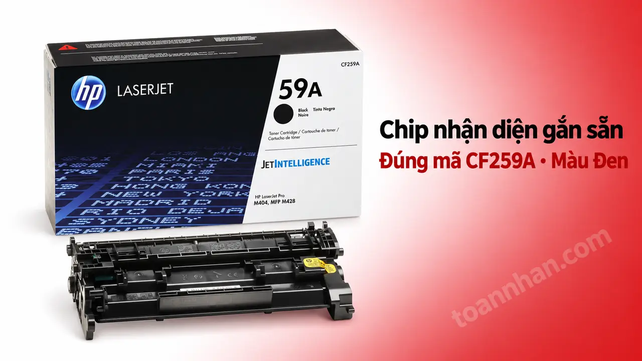 Hộp mực HP CF259A chính hãng màu Đen có chip nhận diện gắn sẵn
