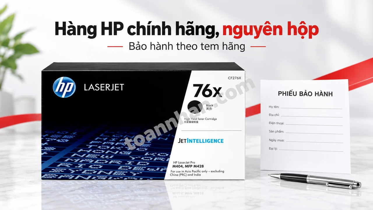 Hộp mực HP 76X mã CF276X chính hãng nguyên hộp cạnh phiếu bảo hành