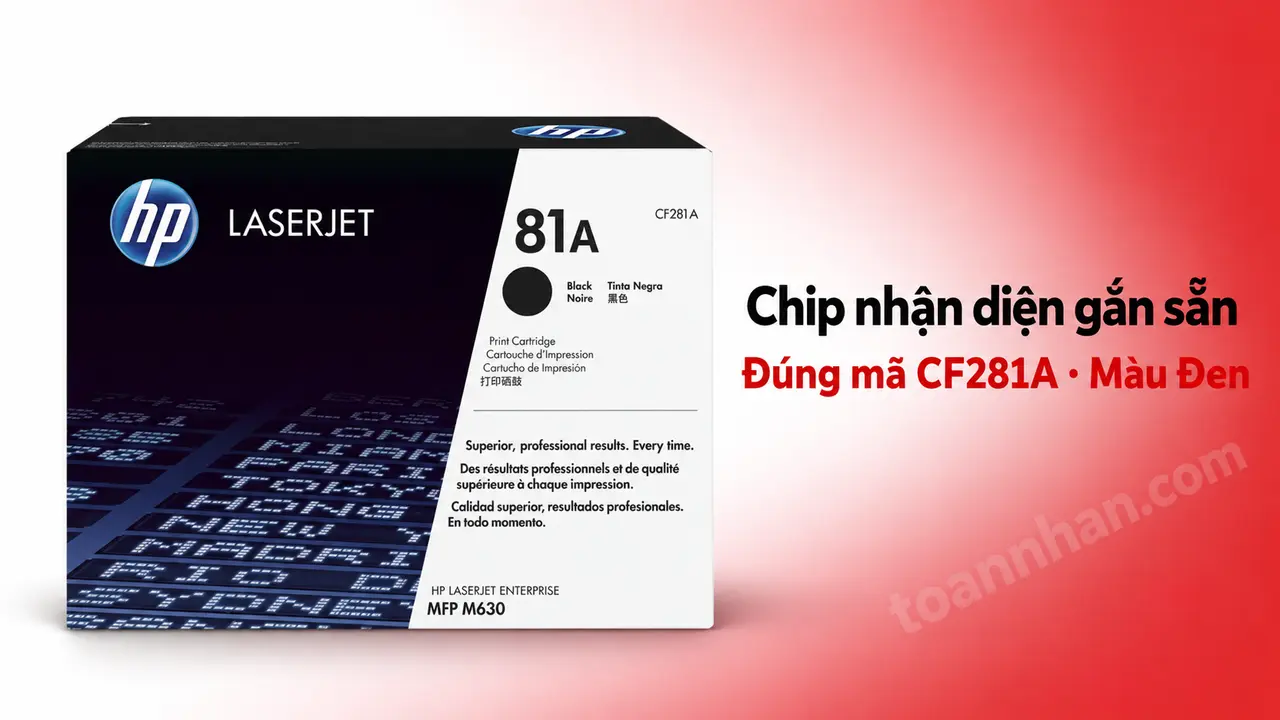 Hộp mực HP CF281A chính hãng màu Đen có chip nhận diện gắn sẵn
