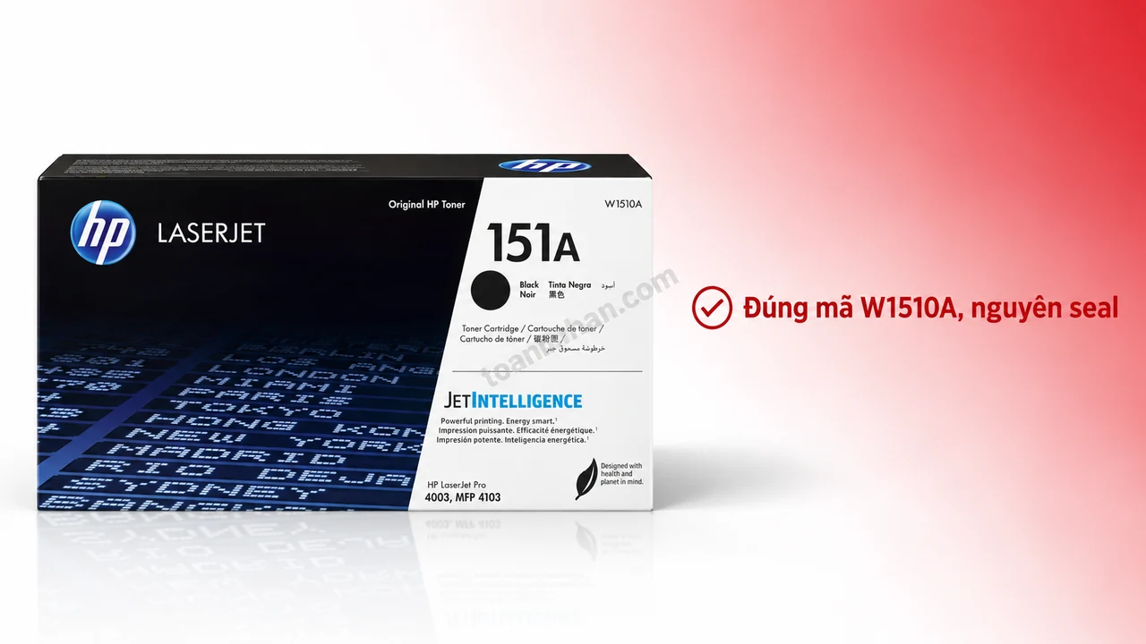 Hộp mực HP W1510A chính hãng màu đen nguyên seal trên nền trắng