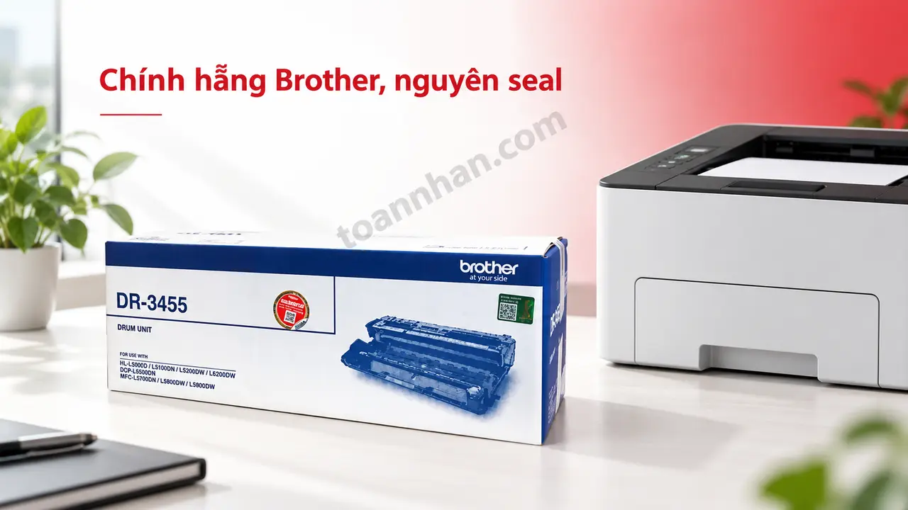 Cụm drum Brother DR3435 chính hãng nguyên seal cạnh máy in Brother tương thích