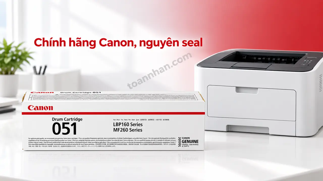 Cụm drum Canon CRG051 chính hãng nguyên seal cạnh máy in Canon tương thích