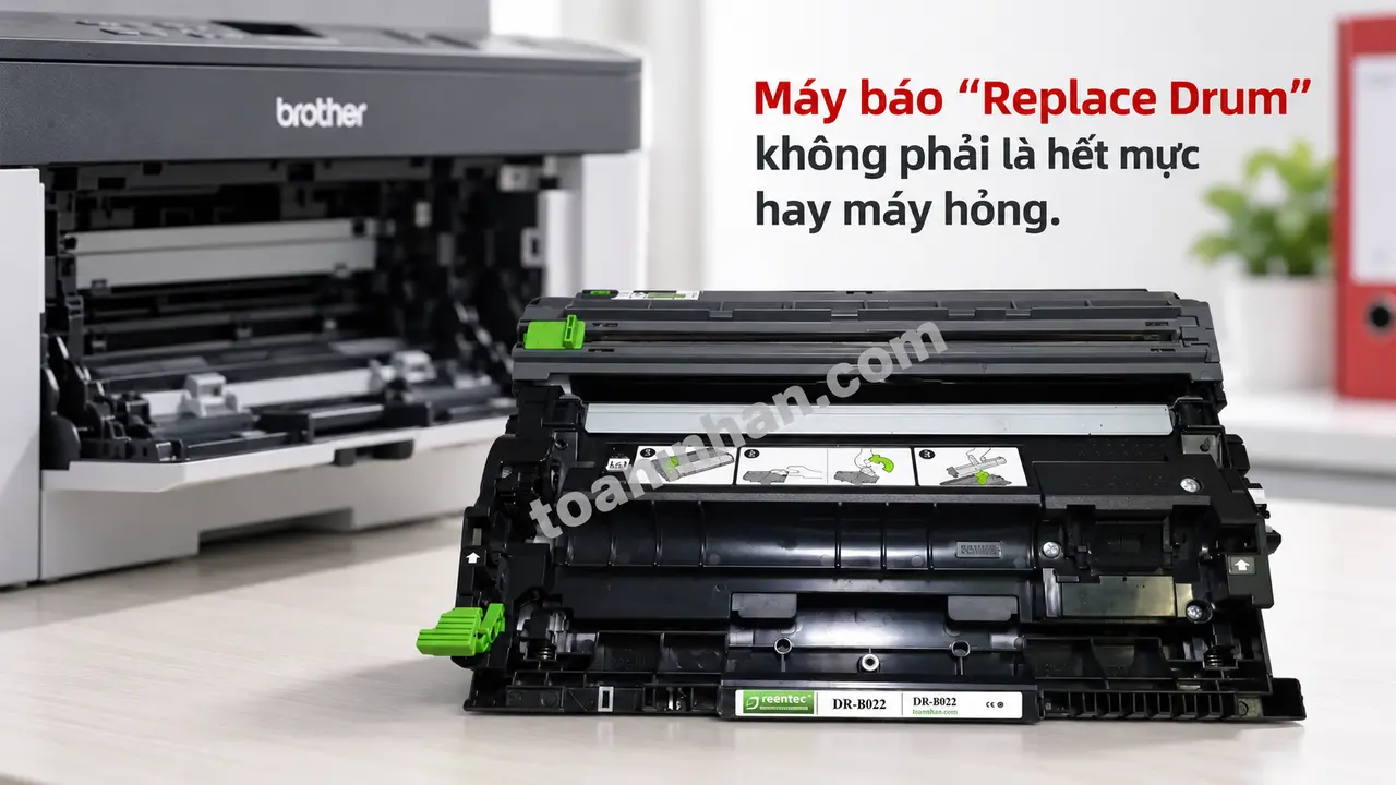 Cụm drum Greentec Brother DRB022 cạnh máy in