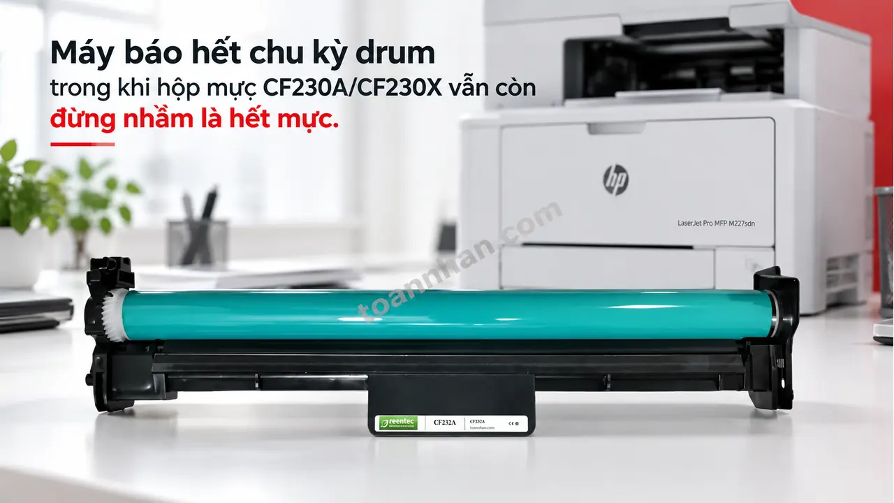 Cụm drum Greentec HP CF232A cạnh máy in