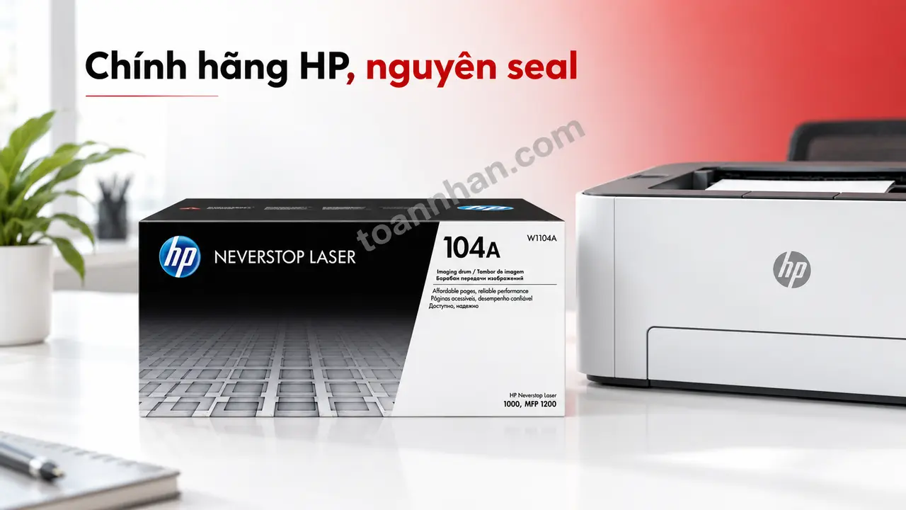 Cụm drum HP W1104A chính hãng nguyên seal cạnh máy in HP tương thích