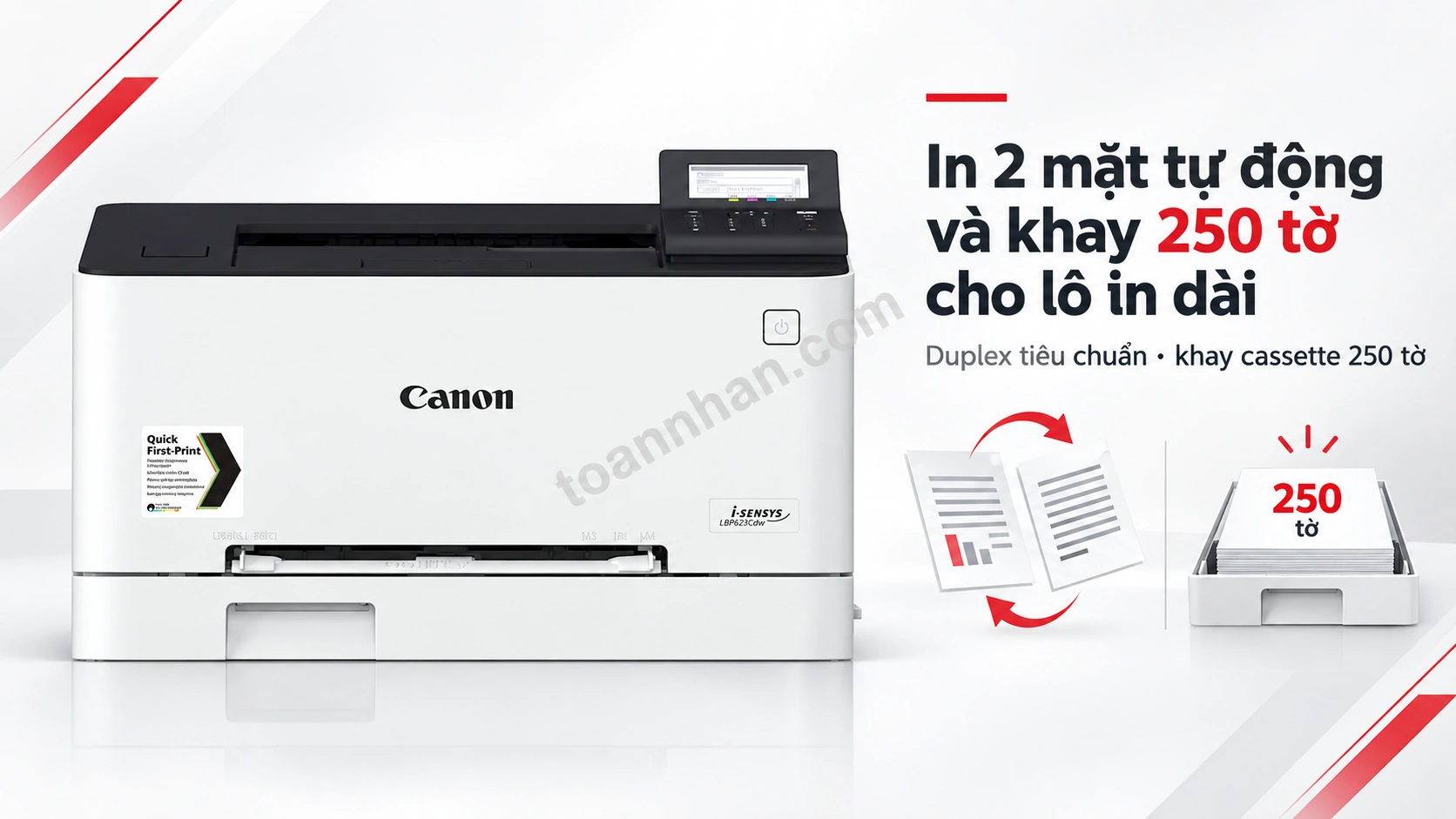 Canon LBP623Cdw in tài liệu màu 2 mặt tự động với khay cassette 250 tờ