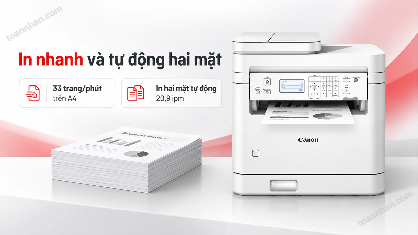 Canon imageCLASS MF284dw in hai mặt tự động tốc độ 33 trang/phút