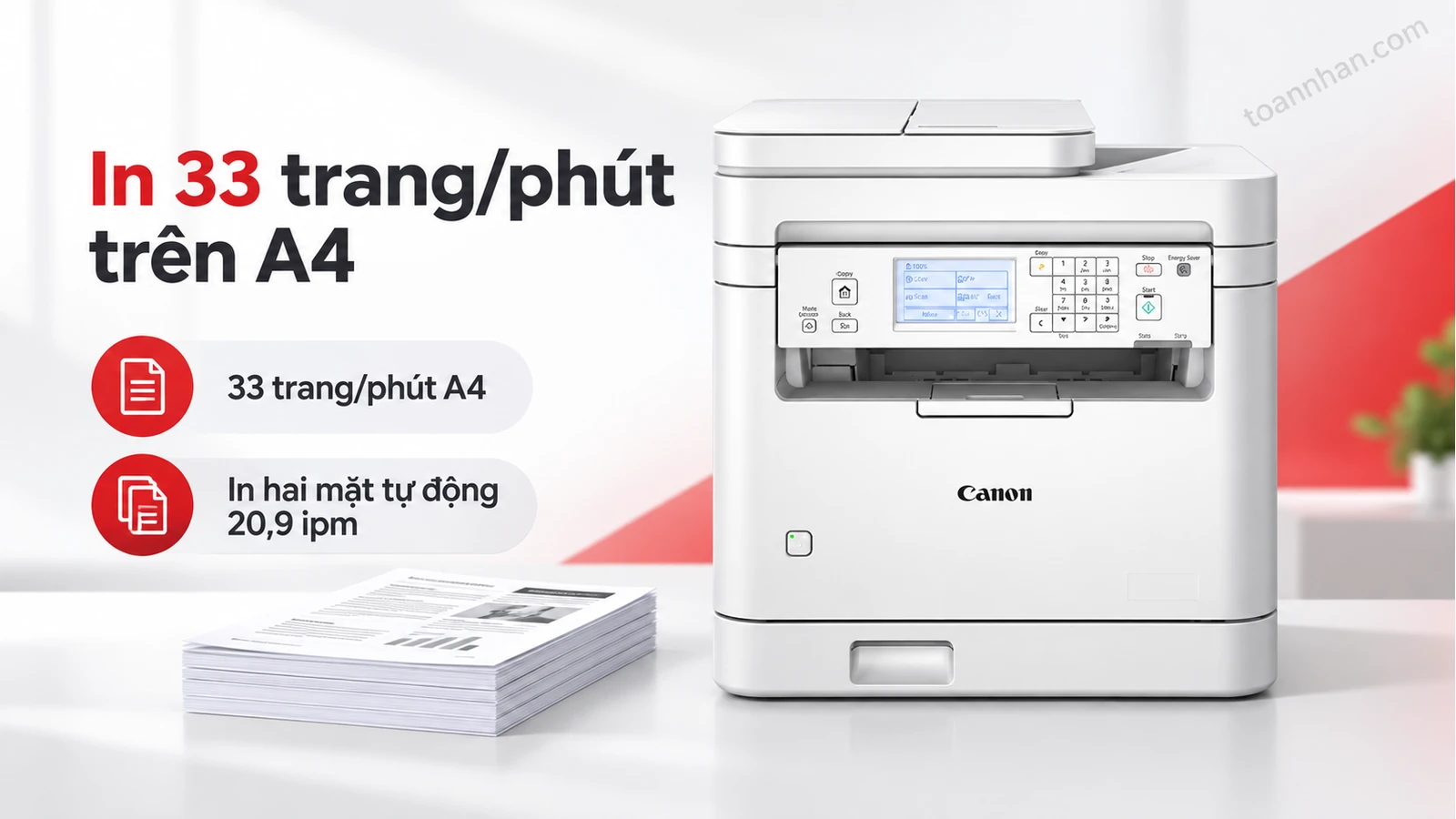 Canon imageCLASS MF289dw — In 33 trang/phút trên A4
