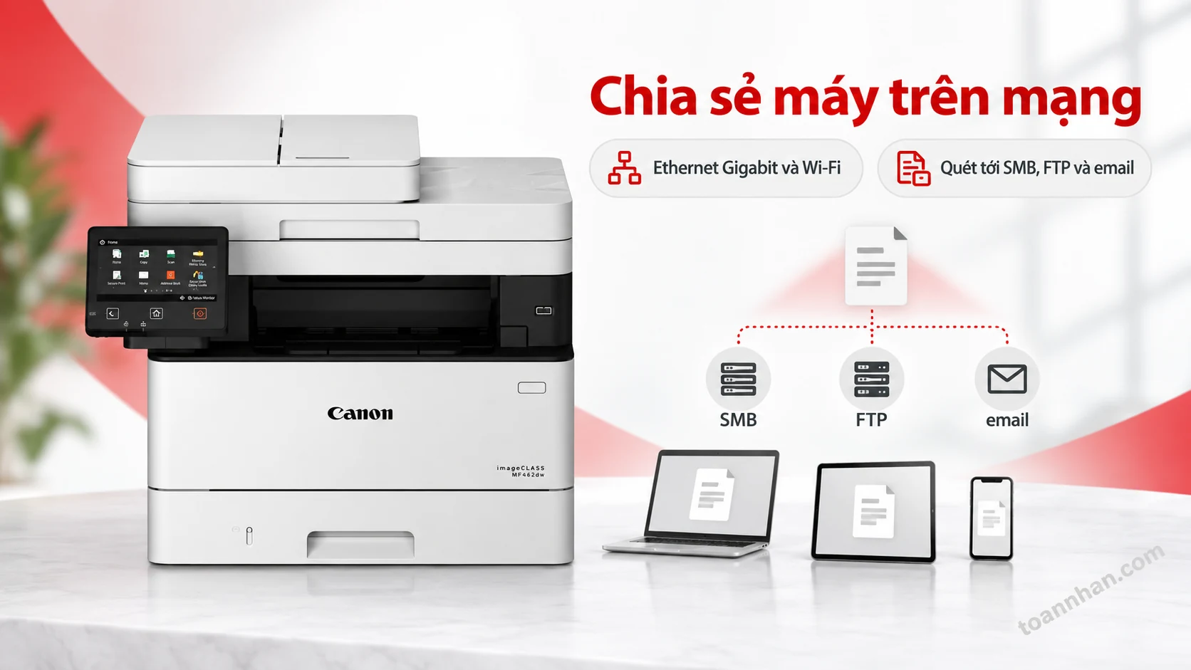 Canon imageCLASS MF462dw — Chia sẻ máy trên mạng