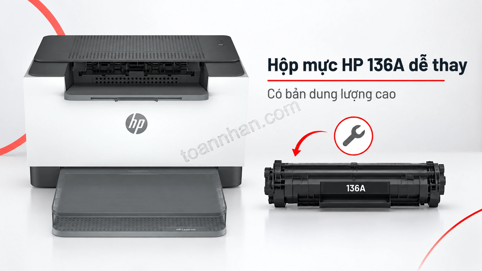 Thay hộp mực HP 136A trên máy in HP LaserJet M211d qua nắp trước