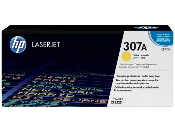 Mực in laser HP CE742A chính hãng – mực vàng (Yellow), 7.300 trang