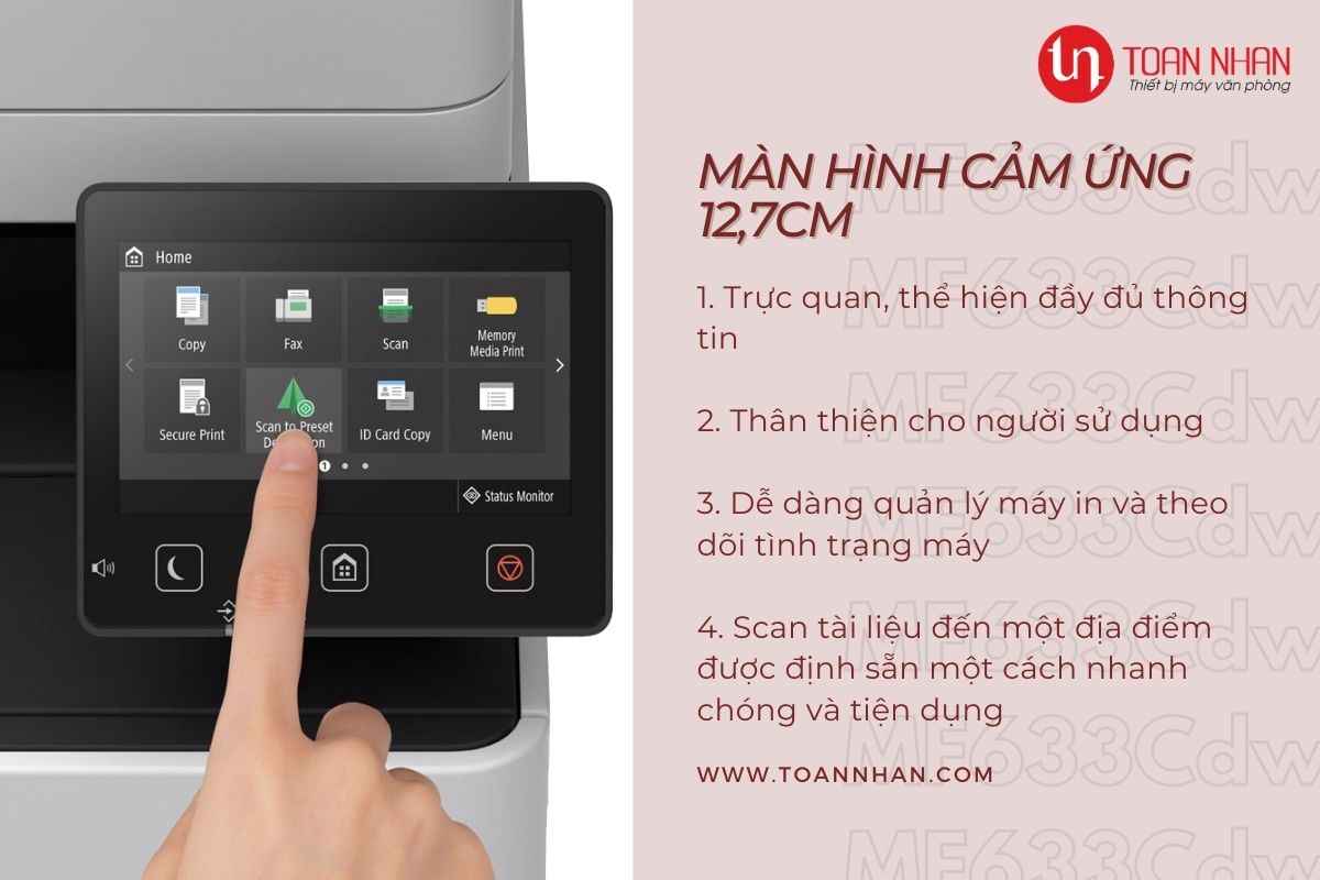 màn hình cảm ứng máy in laser màu Canon MF633Cdw