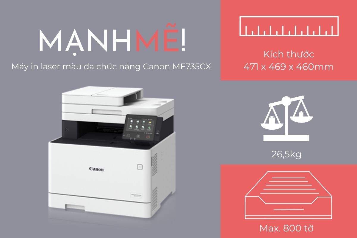 kích thước máy in đa năng Canon MF735Cx kích thước máy in đa năng Canon MF735Cx
