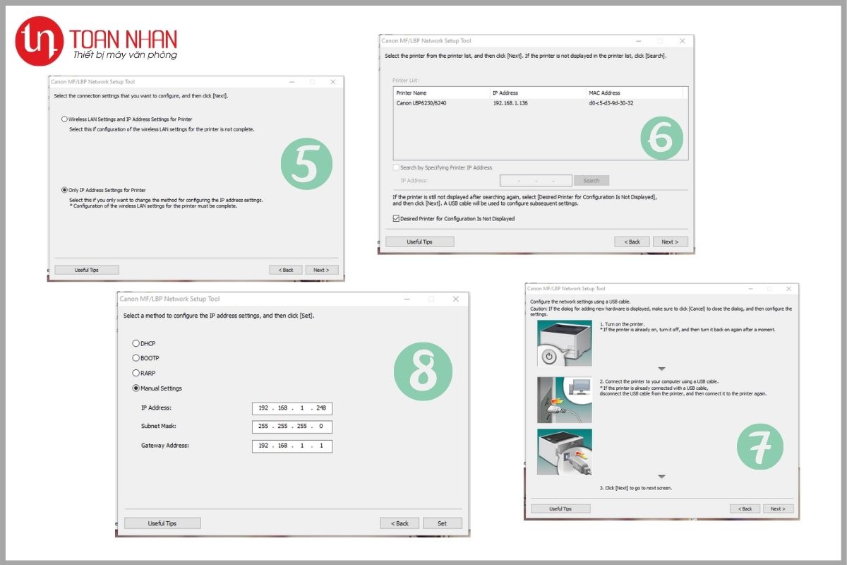 set ip tĩnh máy in Canon bước 2 set ip tĩnh máy in Canon bước 2